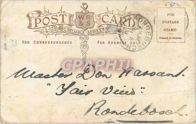 Criança em um cavalo de madeira — Off to Market — W.R.&S. Reliable Series — Verso