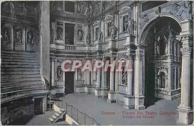 Vicenza — Planta do Teatro Olímpico — Desenho de Palladio