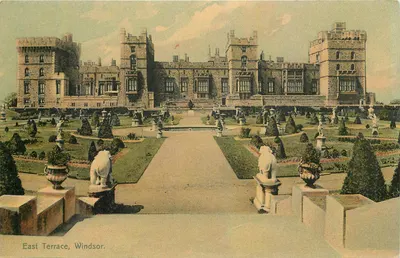 East Terrace, Windsor — vista do castelo e dos jardins — Publicado por Ernest Marshall, Windsor