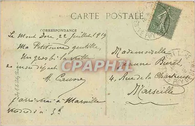 Mont-Dore — Widok z doliny Bourboule — Piekne krajobrazy Auvergne — Rewers
