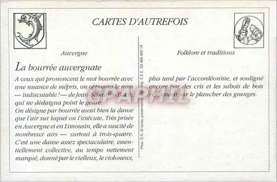 A bourrée auvergnate — folclore e tradições — CARTES D'AUTREFOIS, n° 4. - LL. — Verso
