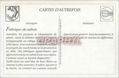 Interior de uma Fábrica de Sapatos — Auvergne — Editor: Cartes d'Autrefois, n° 54 — Verso