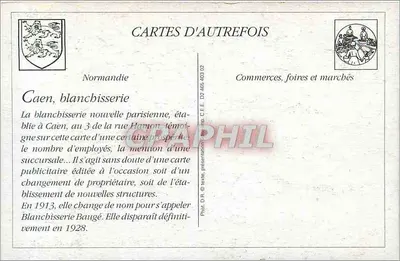 Lavanderia Nuova Parigina — Filiale a Riva-Bella, Caen — Editore Cartes d'Autrefois — Verso