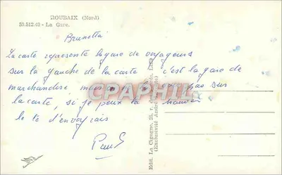 Estação de La Cigogne — Roubaix (Nord) — Editor La Cigogne, 25, rue des Cigognes — Verso
