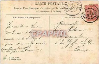 Mistral — Wspomnienia z Nowego Roku — R.F. Éditeurs, Paryż, seria 1162 — Rewers