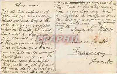 Jovem mulher e homem ao ar livre — cena romântica — editor anônimo, n° 423 — Verso