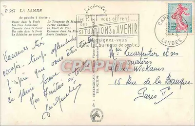A Lande — Lembrete de A Lande — Editora Elle, n° P 961 — Verso