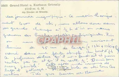 Grand Hotel u. Kurhaus Griesalp — Alp Dünden ob Griesalp — 1510 m. ü. M. — Verso