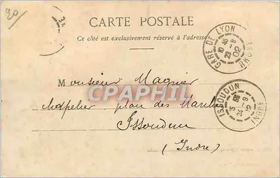 LYON - Quai do Rhône - Ponte da Guillotière — Edição Giletta, n° 8351 — Verso