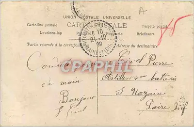 Fougères — Estátua do Geral Baston-Corte de Lariboisière — G.B. n°3 — Verso