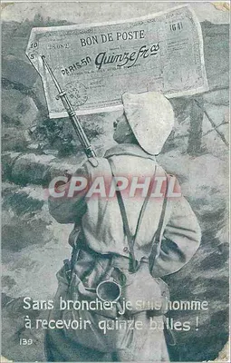 Soldado segurando um vale postal — edição SID Paris, n°139