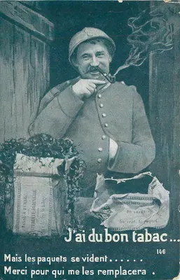 Soldado fumando um cachimbo — propaganda de tabaco — Edição SID Paris n°146