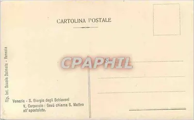 Wenecja — S. Giorgio degli Schiavoni — V. Carpaccio : Jezus zaprasza św. Mateusza na apostolat — Rewers