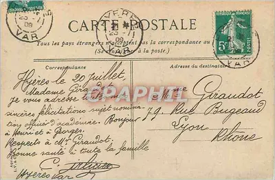 Hyères - la Vecchia Città vista dall'Hotel des Palmiers — editore non visibile, n° di serie 4 — Verso