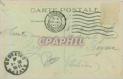 Angers — Most Centralny — Rzeka Maine — Katedra — Wydawnictwo Bilbion-Dames de France, nr 44 — Rewers