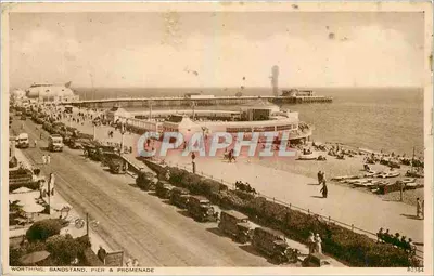 Worthing, Bandstand, Pontão e Promenade — Royal Photchrom Co. Ltd. — n° 80384