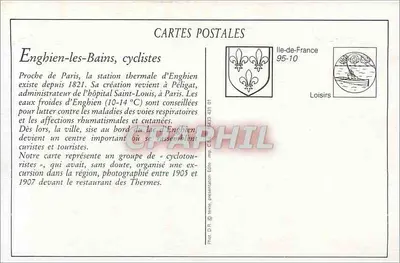 Enghien-les-Bains — Cykliści — Kartka pocztowa nr 152 — Rewers