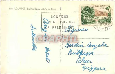 Lourdes — Objawienie Najświętszej Panny Maryi — Wydawca Edlux, nr 108 — Rewers