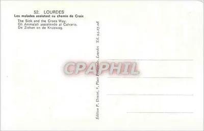 Lourdes — De zieken die de weg van het kruis bezoeken — Edities P. Duret, Lourdes — Achterkant