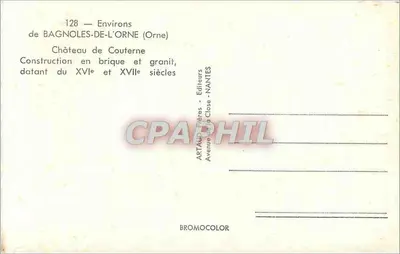 Castelo de Couterne — Arredores de Bagnolles-de-l'Orne — Editores ARTAUD Frères - Nantes — Verso