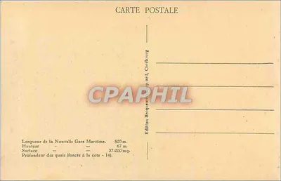 Cherbourg - Panorama dos Píeres e Bacias - No longe à esquerda, a Igreja da Trindade, à direita, a Nova Estação Marítima — Verso