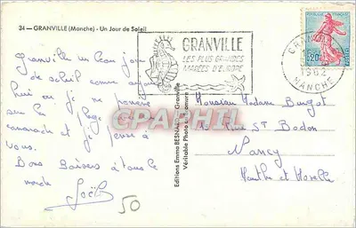 Granville (Manche) — Jeden Dzień Słoneczny — Wydawnictwo BESNARD n°34 — Rewers