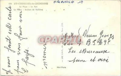 St-Georges-de-Didonne — praia, porto, farol — Réal-Photo, n°494 — Verso