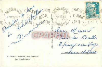 Châteaillon-Plage — falésias e passeio — editor C.A.P. n° (50) — Verso