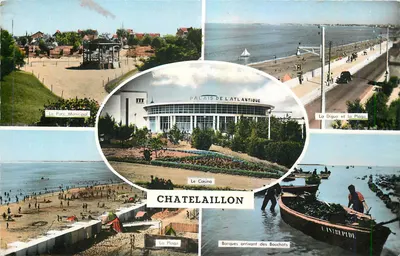Châtelaillyon — Vista panorâmica do Palácio do Atlântico, do parque, da dique e da praia — Edições Gaby