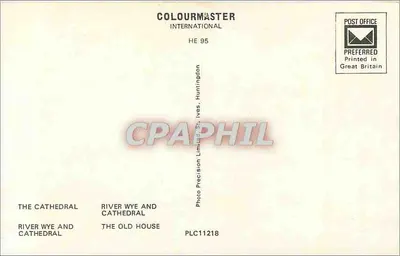 Hereford — Katedra, rzeka Wye i stara domowa — Colourmaster International HE 95 — Rewers