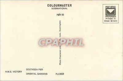 Portsmouth & Southsea — H.M.S. Victory, Southsea Pier, Oriental Gardens — Colourmaster International — Verso