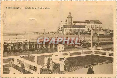 Blankenberge — Entrada do porto e o farol — editor desconhecido