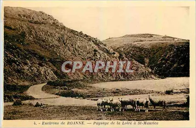 Ao redor de ROANNE — paisagem do rio Loire em St-Maurice — Edição Priaire Roanne