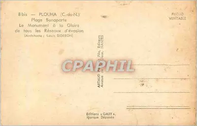 Monumento aos Redes de Fuga — Praia Bonaparte — Editora Gaby — Verso