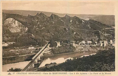 Castelo Regnault - Estação de Montthermé - Os 4 filhos de Aymon - O Ponte e a Meuse — C° dos Arts Photomécanique, Paris