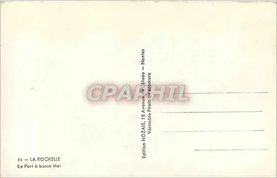 La Rochelle — Le Port à basse Mer — Édition NOZALS, Nantes — Verso