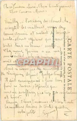 Ferradura com flores — Boa Ano — Carta postal — Verso