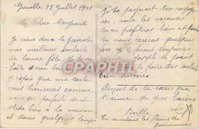 Niña con cesto de flores — Feliz cumpleaños — editor X 585 — Reverso