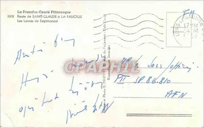 Trasa z Saint-Claude do La Faucille — Les Locets de Septmoncel — Foto E. Protet, Dole (Jura) — Rewers