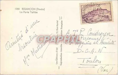 A Porta Cortada — Besançon (Doubs) — Les Éditions d'Art — Verso