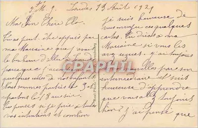 Lourdes — Najświętsza Panna z koroną — wydawca A.P. n°46 — Rewers