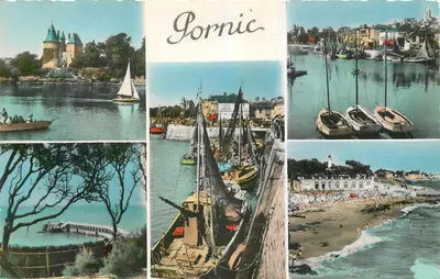 Pornic — vista panorâmica — Édit. « La Cigogne », Nantes
