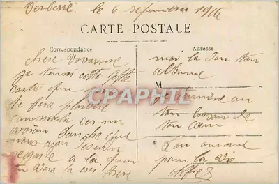 Aviadores perto de um avião — Última carta postal — Última carta postal — Verso