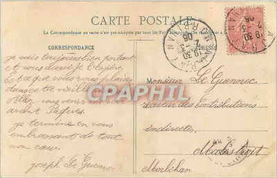 Młoda kobieta z Auray — portret w lokalnym stroju — kolekcja Davadi, Vannes — Rewers