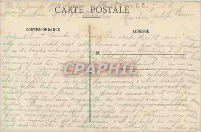 Pont-à-Mousson - O Hotel de Ville — Guerra 1914-1915, editor Romain, n° 2238 — Verso