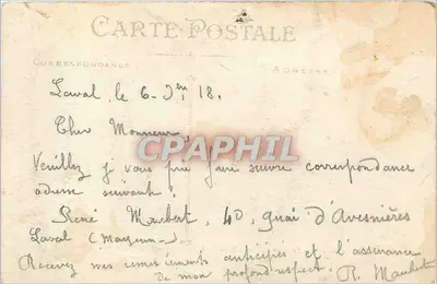 Laval — O velho Castelo, o Palácio de Justiça e a Torre da Catedral — Artaud e Nozais, Nantes — Verso