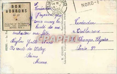 Ruiny świątyni rzymskiej — Reims — wydawca R. Calloie — Rewers
