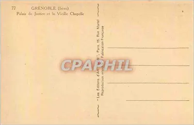Grenoble (Isère) — Pałac Sądowy i Stara Kaplica — Les Editions d'Art JON, n°77 — Rewers