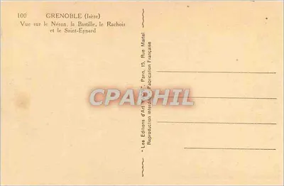 Grenoble (Isère) — Widok na Néron, Bastille, Rachois i Saint-Eynard — Wydawnictwo Art WYON, Paryż — Rewers