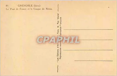 Grenoble (Isère) — O Ponte da França e o Casco de Néron — As Edições de Arte Cévennais — Verso